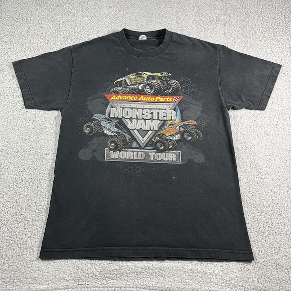 Monster Jam Shirt Mens L Grave Digger Monster Trucks 2010 World Tour Graphic - Picture 1 of 16